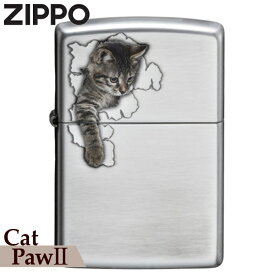 ZIPPO キャットポー2 ジッポー ライター 正規品 80045 イブシ仕上げ 猫ちゃん かわいい ジッポーオイルライター