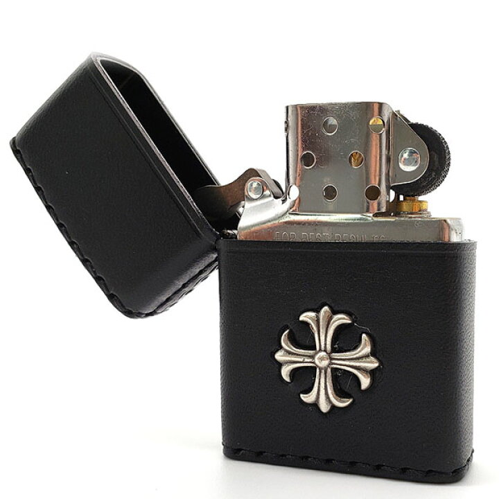楽天市場】ZIPPO 革巻きメタル クロス ブラック 2CM-3BK ジッポー 