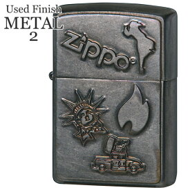 ZIPPO ジッポー オールドデザインメタル 2UD-METAL2 クロームサテーナ ユーズド仕上げ ウィンディ ZIPPOカー ZIPPOライター オイルライター