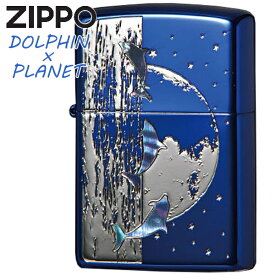 ZIPPO ドルフィンプラネット 2BLS-DOLPHIN2 ブルーイオン ジッポー ライター 貝貼り イルカ 美しい オイルライター メンズ ギフト