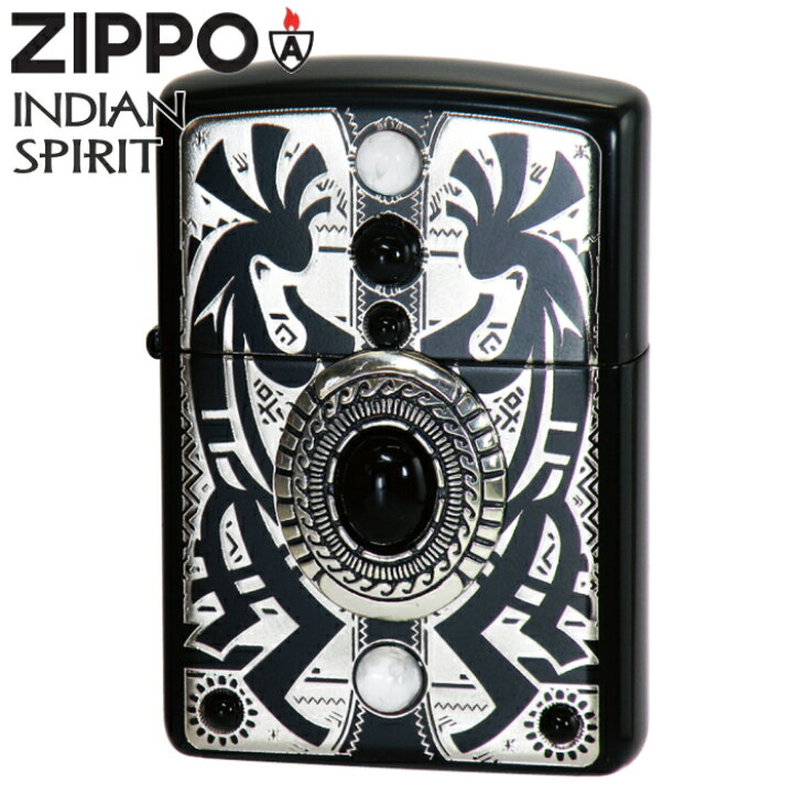 楽天市場】ZIPPO ジッポー インディアンスピリット BKココペリ 天然石 