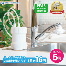 【楽天P5倍】浄水器ゴクリア 2年交換 清潔＆コスパ 高性能 PFAS PFOS・PFOA除去 17+3物質除去 塩素除去 日本製 コンパクト 水道浄水器 据置型浄水器 据え置き 置き型 水道蛇口 水道水 ろ過 キッチン浄水器 省スペース 取付簡単 蛇口直結 キッチン