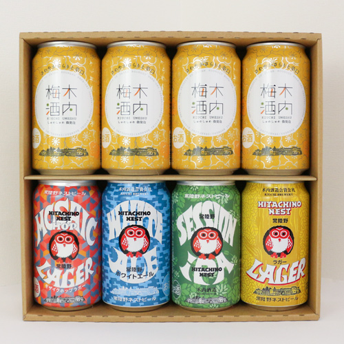 しゅわしゅわ木内梅酒 常陸野ネストビール8本セット 保障 SUNB-35 新着セール