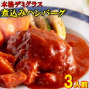 【11月中旬以降出荷予定】煮込みハンバーグ レトルト 温めるだけ 湯煎 個包装 お惣菜 湯煎 ポイント消化 セット お取り寄せ はんばーぐ デミグラスソース 常温保存 非常食 約200g×3袋 〔メール便出荷〕