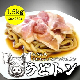 ＼クーポンで3%OFF！5日まで／送料無料 うどトン 6食 セット 豚ジンギスカン ブタ 豚肉 ブタ肉 肉 豚バラ肉 ブタバラ肉 豚バラ 豚バラスライス うどん 国内製造うどん たれ入り 味付き 一人前 うどん入り 冷凍庫 ストック