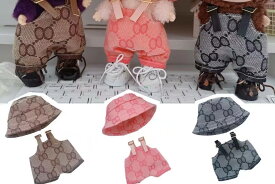 THE MONSTERS Exciting Macaron ぬいぐるみ用服 LABUBU ラブブ マカロン洋服/ズボン/靴/ネクタイ/帽子/スーツ ぬいぐるみ 服 17cm ぬいぐるみ 服セット