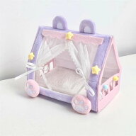 ドールハウス用 ミニテントベッド ぬいぐるみ用 デスクトップ装飾 ミニチュア家具 おしゃれ キャンプ風