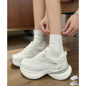 レディーススニーカー メッシュ 厚底 軽量 美脚 通気性 ベージュ ホワイト シルバー アウトレット 23cm〜25cm A4対応 キレイめ おしゃれ 通勤 カジュアル 春夏