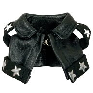 ぬいぐるみ用 星柄レザー風ジャケット 黒 メンズ レディース 着ぐるみ アクセサリー 推し活 オタ活 人気 …