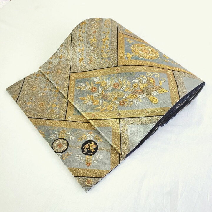 楽天市場】【未使用・新古品】正絹 花喰鳥唐華四角文様 六通袋帯  
