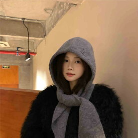 バラクラバ フード付きネックウォーマー おしゃれ レディース 長い ニット帽 フードウォーマー マフラー 大きいサイズ 男女兼用 防寒 ぼうし スノボ キャップ 秋冬 リブ編み 暖かい 可愛い 冬アイテム 防寒対策 小顔効果 クリスマス プレゼント「選べる福袋対象」Kiyokyou