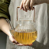 ＼SNSで話題！／ 鶴首 耐熱ガラス ティーポット ガラスティーポット 700ml 茶こし付き ガラス製ポット 手…
