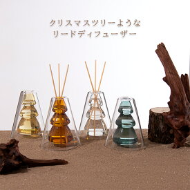 クリスマスツリー リードディフューザー 容器のみ アロマ ポット おしゃれ インテリア インダストリアル ダブルウォール ガラス スティック フラスコ 三角フラスコ 芳香 花器 シンプル ルームフレグランス 香り 清潔 リビング 玄関 一輪挿し フラワーベース クリスマス