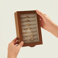 手作りのこだわりの品 フローラガラス ジュエリーボックス アクセサリーケース リングケース 大容量 仕切…