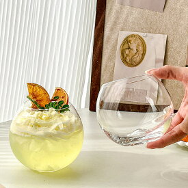 玉型 グラス 大容量 かわいい デザート カップ 500ml 円型 コーヒーコップ ガラス タンブラー ティーカップ シンプル クリア ロックグラス ミルク ヨーグルト お酒 ジュース 紅茶 硝子グラス おしゃれ 食器 喫茶店 来客用 新生活 クリスマス 誕生日 プレゼント Kiyokyou
