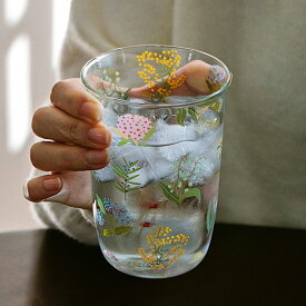 INS風 美しい 花柄グラス カップ 耐熱ガラス タンブラー 可愛い ガラスコップ ティーカップ おしゃれ シンプル アイスコーヒーカップ レトロ 和風 猪口 食器 お酒 紅茶 来客 新生活 かわいい 母の日 誕生日 プレゼントkiyokyou