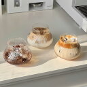 ins風 ぽっちゃり グラス コーヒーカップ デザート パフェグラス ストライプ模様 コンパクト ガラスコップ ティーカップ おしゃれ ウイスキーロックグラス レトロ ミルク カフェラッテ お酒 紅茶 タンブラー 食器 来客 新生活 かわいい ギフト プレゼント Kiyokyou