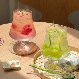ins風 ワイングラス かわいい ゴブレット 南国風 ブランデーグラス デザートグラス 足付き カクテル 赤 白ワイングラス おしゃれ 食器 インテリア 韓国 ジュース アイスコーヒーグラス 脚付きカップ クリア コップ ティーカップ カフェグラス プレゼント ギフト kiyokyou
