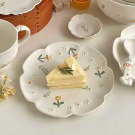 kiyokyou 美しい 小花 プレート ワンプレート オリジナル 癒される ケーキ コースター お皿 食器 人気 カフェ食器 おしゃれ トレイ ディナープレート 北欧お皿 かわいい キッチン用品 母の日 クリスマス プレゼント