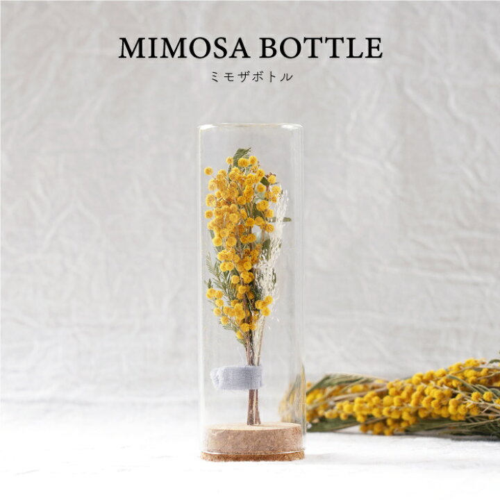 楽天市場】ドライフラワー おしゃれ 『 ミモザボトル 』 フラワー 花束  