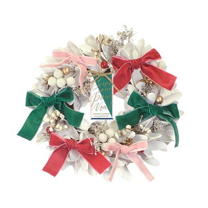 クリスマスリース 玄関 冬 ドア 飾り ウェルカム 『 光る セレクト リース M 約25cm』 北欧 おしゃれ パーティー 飾り付け 部屋 屋外 玄関飾り 造花 壁飾り 壁掛け LED プレゼント プリザーブド