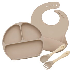 出産祝い 名入れ 食器 シリコン ベビー食器 赤ちゃん プレート プレゼント 送料無料 【 ひっくり返らない ベビー シリコンプレート & ビブ 】 名前入り ギフト スタイ 子供 お皿 すくいやすい セット キッズ 誕生日 男の子 女の子 孫 甥 姪 名 名前 入り 入れ 名入れギフト