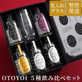 お酒 プレゼント おしゃれ 焼酎 飲み比べ セット 麦 名入れ 送料無料 【 田苑 OTOYOI 300ml 5本 飲み比べ ＆ グラス セット 】 女性 誕生日プレゼント 退職祝い 麦焼酎 ギフト 定年 退職 還暦祝い 父 母 夫 名前入り 名前入れ 名入り 刻印 彫刻 グラス タンブラー 父の日