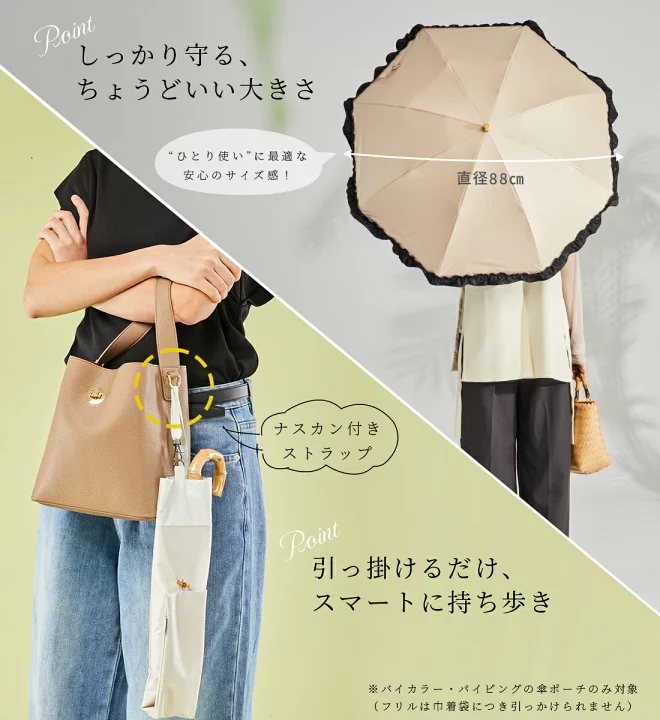 折りたたみ日傘 日傘 可愛い 長傘 日傘 長折兼用 大きい SiNCA MINI 60cm 完全遮光100 遮熱 UVカット 晴雨兼用 2way 折りたたみ傘 長傘 上品 メンズ レディース グリーン Wpc - ファッション通販