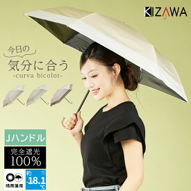 2026新作 日傘 折りたたみ 完全遮光 晴雨兼用 切り継ぎ 折りたたみ傘 耐風 uvカット 紫外線対策 遮熱 コンパクト 軽量 レディース 雨傘 撥水 プレゼント 母の日 ギフト curva bicolor【KIZAWA公式】