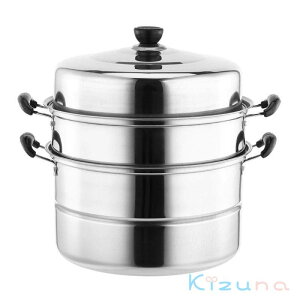 蒸鍋 蒸しもの鍋 蒸し鍋 せいろ セット 満菜 二段 三段 蒸し器 深型 鍋蓋付 NEW ステンレス 樹脂加工 ガス火・IH対応 各種熱源対応 3種類サイズ お手入れ簡単 ステンレス3段蒸し器 ステンレス