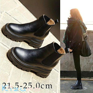 ブーツ レディース サイドゴアブーツ ショートブーツ レディース ショートブーツ 厚底 ぺたんこ 歩きやすい ヒール8cm フラット コスプレ 小さいサイズ21.5cm ハンサムシューズ 大きいサイズ