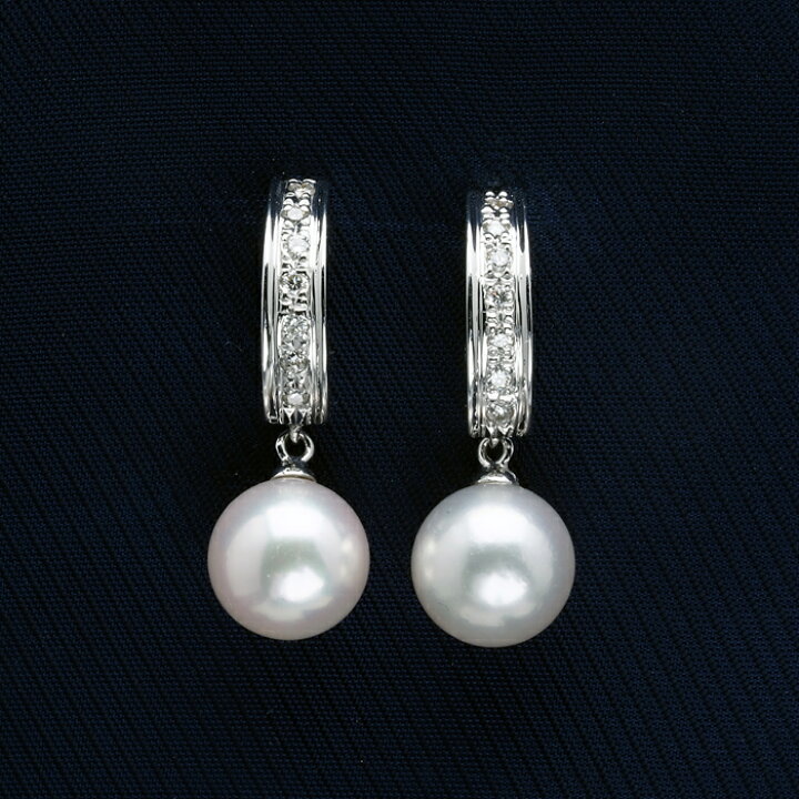 楽天市場】K14WG アコヤ本真珠 ハーフフープ ピアス パール 14金  