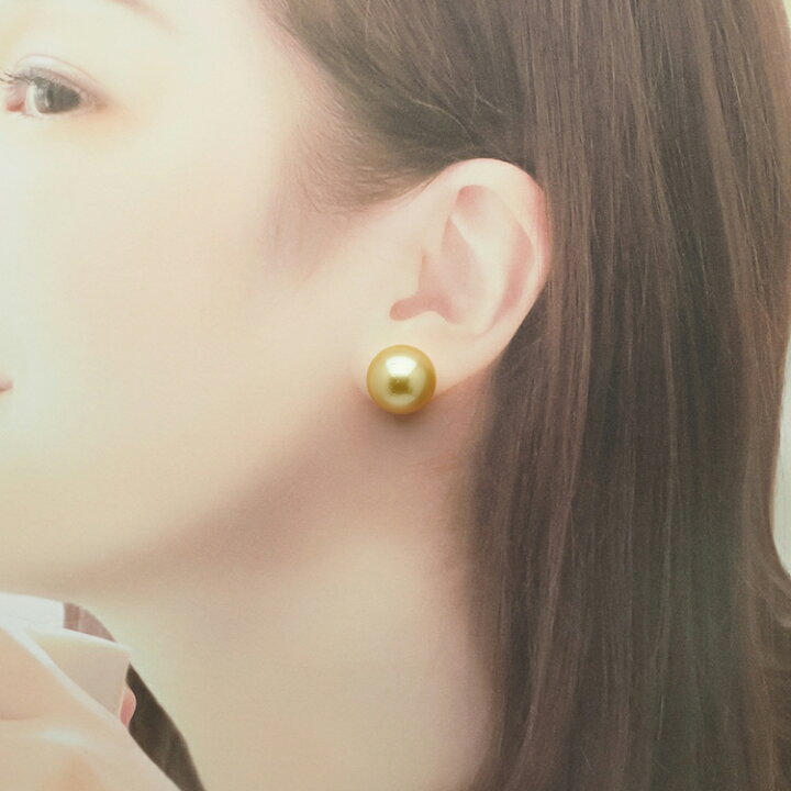 楽天市場】K18 南洋真珠 ナチュラルゴールド ピアス バロックラウンド 