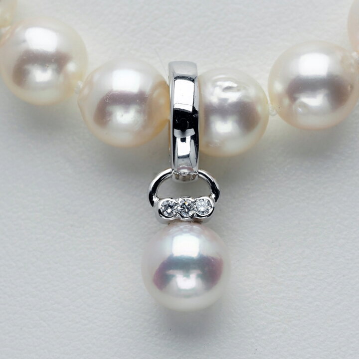 楽天市場】K14WG アコヤ本真珠 クリッカー ペンダントトップ 天然  