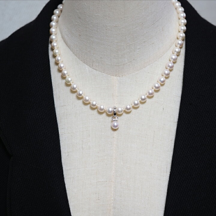 楽天市場】K14WG アコヤ本真珠 クリッカー ペンダントトップ 天然  