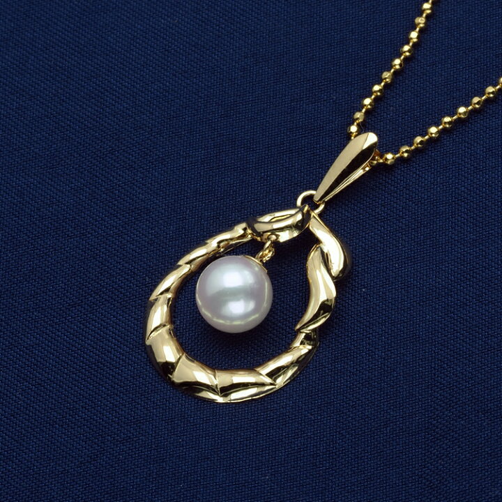 楽天市場】K18 アコヤ本真珠 キルティング ペンダントトップ あこや  