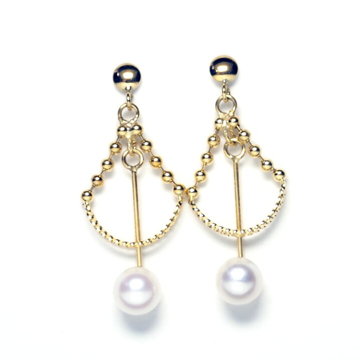 楽天市場】K18 アコヤ本真珠 ベビーパール スイング ピアス 18金  