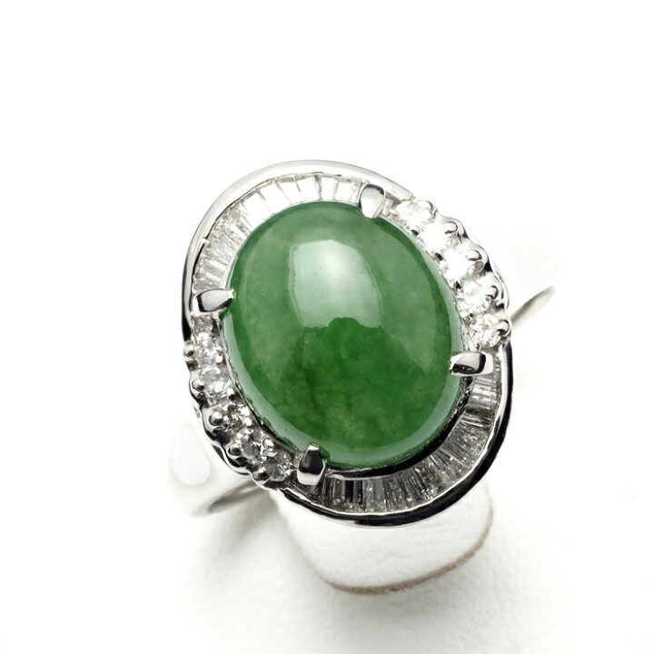 楽天市場】プラチナ900 天然翡翠 リング 12号 サイズ直し可 指輪  