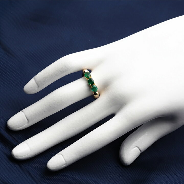 楽天市場】K18 天然エメラルド リング 13号 オーバル1.25ct 鑑別書付き 