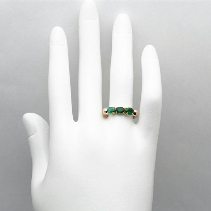 楽天市場】K18 天然エメラルド リング 13号 オーバル1.25ct 鑑別書付き 