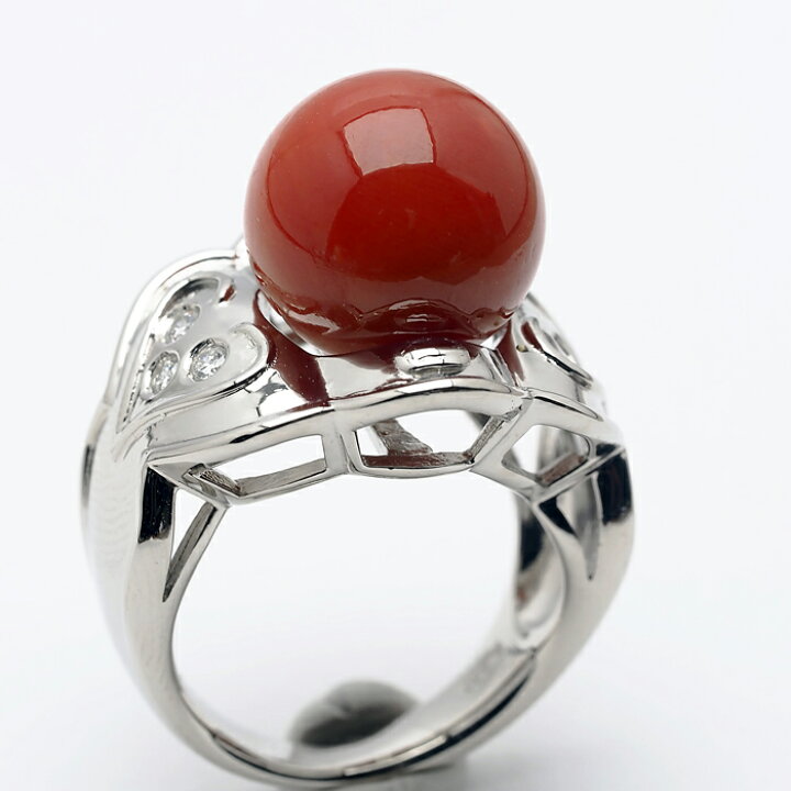 楽天市場】プラチナ900 赤珊瑚 リング 11号 サイズ直し可 pt900 天然  