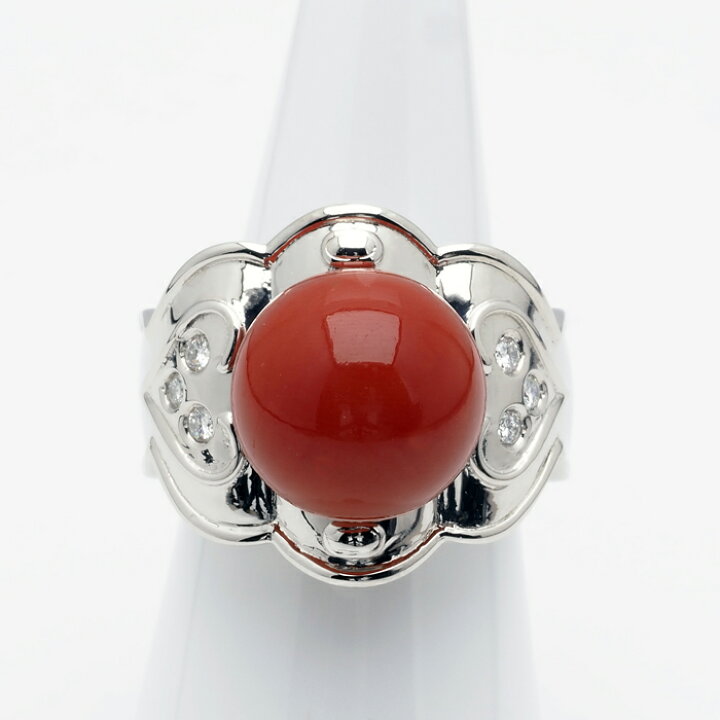 楽天市場】プラチナ900 赤珊瑚 リング 11号 サイズ直し可 pt900 天然  