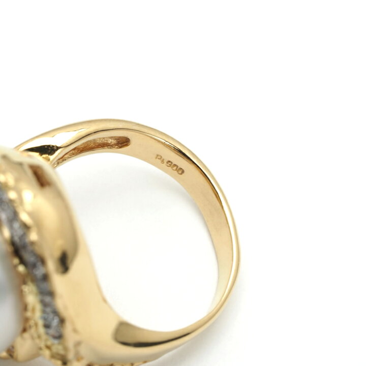 楽天市場】K18 南洋真珠 リング 白蝶パール 指輪 18金イエローゴールド  