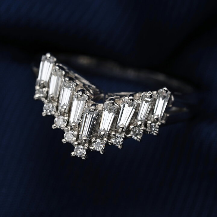 楽天市場】プラチナ900 天然ダイヤモンド リング 0.51ct テーパー  