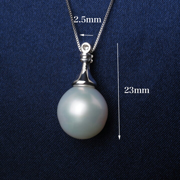 楽天市場】K18WG 南洋真珠 ペンダントトップ 12mm/グリーン系ホワイト 