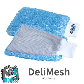 Microfiber Madness DeliMesh デリメッシュ 洗車用ミット 25x20cm ポリエステル100%デリマテリアル使用 繊細な塗装にも優しい デリケートクロス メッシュ側は虫・頑固な汚れ除去に最適 ドイツ製 1枚入り