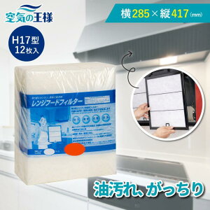 \レビューでおまけ有/ 横285×縦417 レンジフードフィルター H17 12枚入 換気扇 フィルター 取り付け簡単 レンジフィルター カバー 交換 特厚 厚手 キッチン 油汚れ カット不要 手入れ不要 難