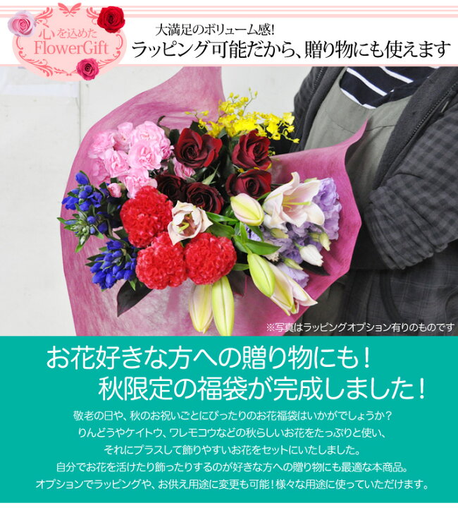 楽天市場 誕生日 お供え 秋の切り花 福袋 送料無料 午前中の注文で あす楽 Ok お供え お祝い 用途が選べる あす楽 正午まで ｈａｎａファクトリー