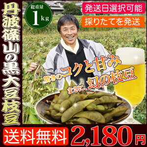 【送料無料】これはウマイ!丹波篠山の黒大豆枝豆(黒豆/丹波黒/枝豆/たんざく)1kg