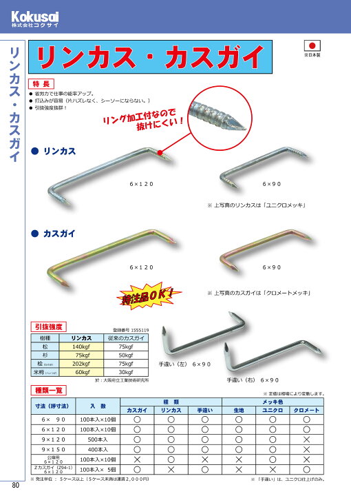 楽天市場】当日出荷木材接合金具 「かすがい」 100本入 太さ6mm×長さ 